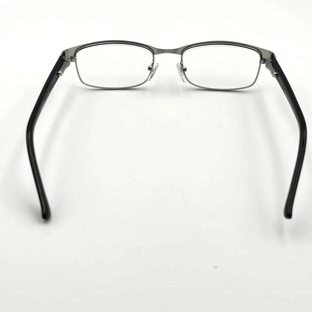 ICU Eyewear Reading Glasses +1.75 Black Silver Semi Rimless Rectangular Readers